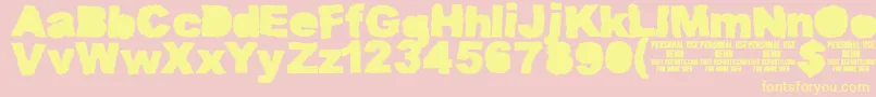 MuddytractorsoliddemoKcfonts Font – Yellow Fonts on Pink Background