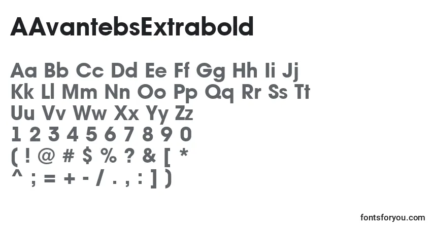 AAvantebsExtrabold-fontti – aakkoset, numerot, erikoismerkit