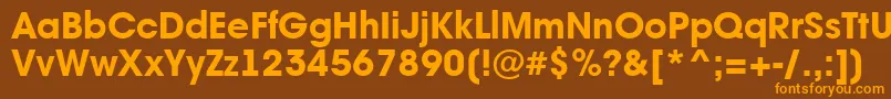 フォントAAvantebsExtrabold – オレンジ色の文字が茶色の背景にあります。
