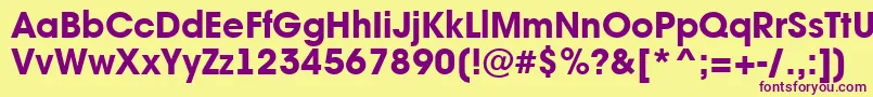 AAvantebsExtrabold Font – Purple Fonts on Yellow Background