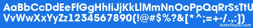 Saiba mais sobre a fonte AAvantebsExtrabold Fonte AAvantebsExtrabold – fontes brancas em um fundo azul