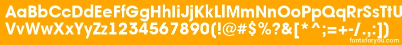 Czcionka AAvantebsExtrabold – białe czcionki na pomarańczowym tle