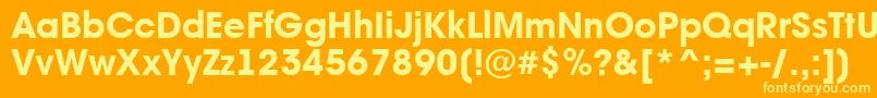 Czcionka AAvantebsExtrabold – żółte czcionki na pomarańczowym tle