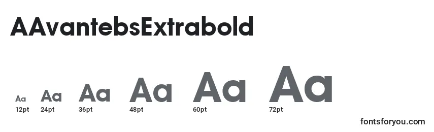 Размеры шрифта AAvantebsExtrabold