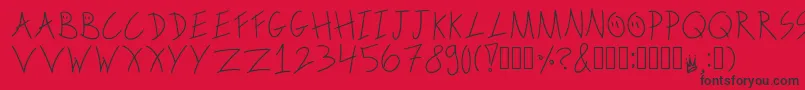 ScribbleonthebusRegular Font – Black Fonts on Red Background