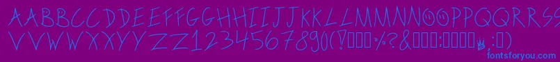 ScribbleonthebusRegular Font – Blue Fonts on Purple Background