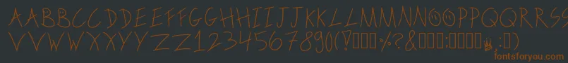 ScribbleonthebusRegular Font – Brown Fonts on Black Background
