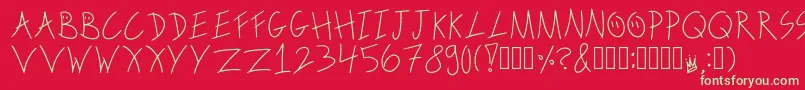 fuente ScribbleonthebusRegular – Fuentes Verdes Sobre Fondo Rojo