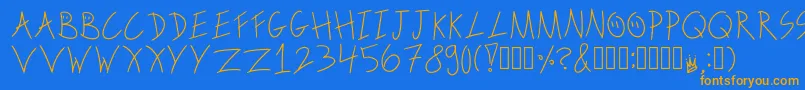 More about ScribbleonthebusRegular Font ScribbleonthebusRegular Font – Orange Fonts on Blue Background