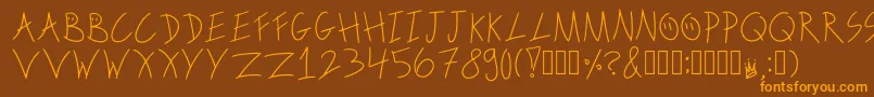 ScribbleonthebusRegular Font – Orange Fonts on Brown Background