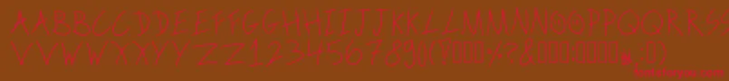 ScribbleonthebusRegular Font – Red Fonts on Brown Background
