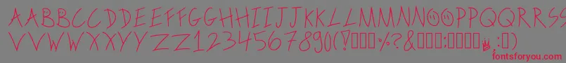 ScribbleonthebusRegular-fontti – punaiset fontit harmaalla taustalla