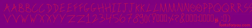 ScribbleonthebusRegular Font – Red Fonts on Purple Background