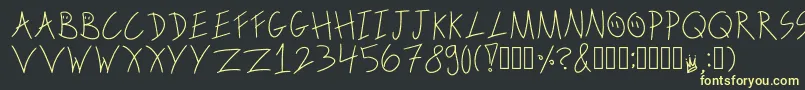 ScribbleonthebusRegular-fontti – keltaiset fontit mustalla taustalla