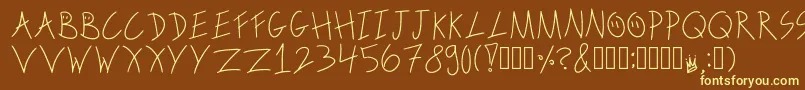 ScribbleonthebusRegular Font – Yellow Fonts on Brown Background