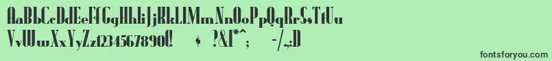 Radioran Font – Black Fonts on Green Background