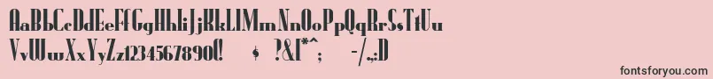 Radioran-fontti – mustat fontit vaaleanpunaisella taustalla