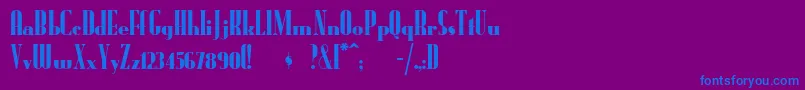 Radioran-Schriftart – Blaue Schriften auf violettem Hintergrund