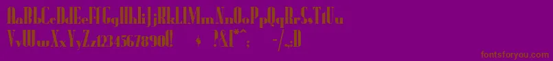 Radioran-fontti – ruskeat fontit violetilla taustalla
