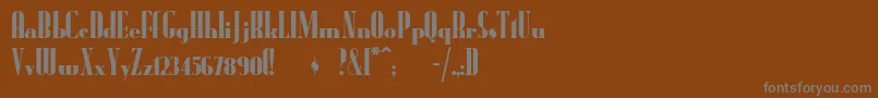 フォントRadioran – 茶色の背景に灰色の文字