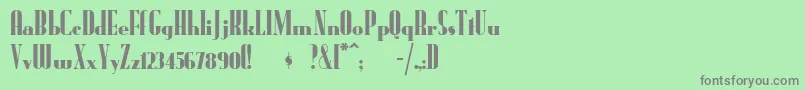 フォントRadioran – 緑の背景に灰色の文字