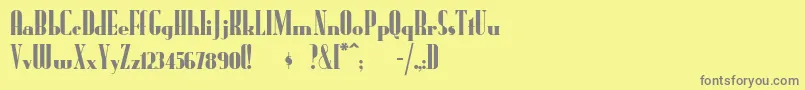 Radioran-fontti – harmaat kirjasimet keltaisella taustalla