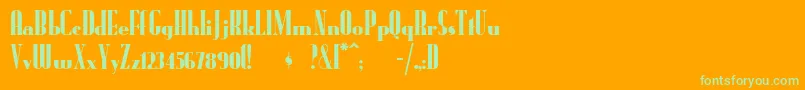 Radioran Font – Green Fonts on Orange Background