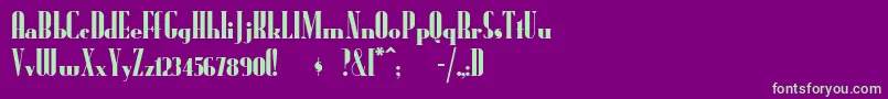 Radioran Font – Green Fonts on Purple Background