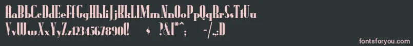 Radioran-fontti – vaaleanpunaiset fontit mustalla taustalla
