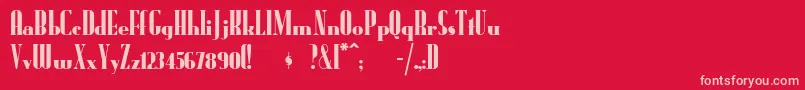 Radioran-Schriftart – Rosa Schriften auf rotem Hintergrund