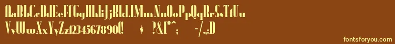 Radioran-fontti – keltaiset fontit ruskealla taustalla