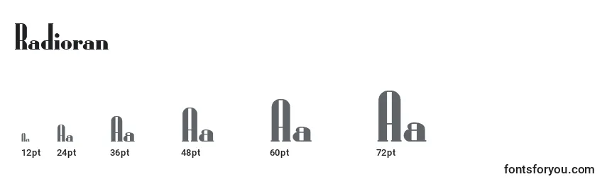 Размеры шрифта Radioran