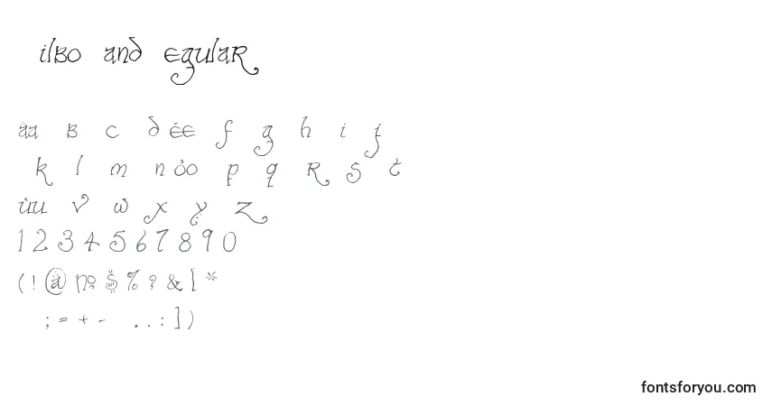 Schriftart BilboHandRegular – Alphabet, Zahlen, spezielle Symbole