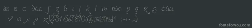 フォントBilboHandRegular – 黒い背景に灰色の文字