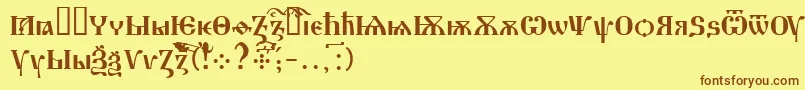 Шрифт Drevnerusskij – коричневые шрифты на жёлтом фоне