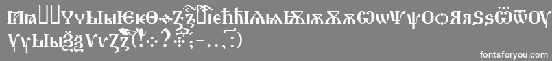 フォントDrevnerusskij – 灰色の背景に白い文字