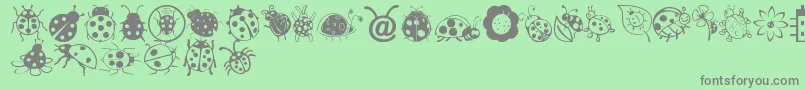 LadybugDings Font – Gray Fonts on Green Background