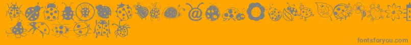 LadybugDings-Schriftart – Graue Schriften auf orangefarbenem Hintergrund