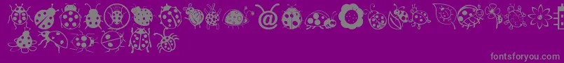 LadybugDings Font – Gray Fonts on Purple Background