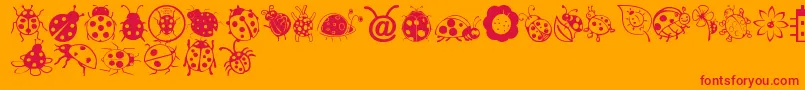 LadybugDings Font – Red Fonts on Orange Background