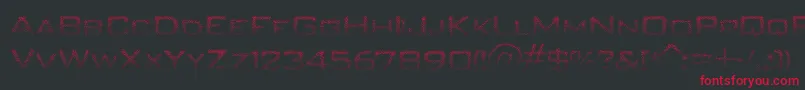 フォントUnitydances – 黒い背景に赤い文字