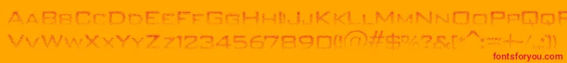 Unitydances-Schriftart – Rote Schriften auf orangefarbenem Hintergrund