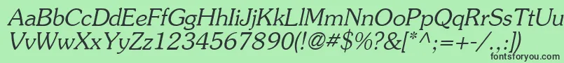 フォントAgsou16 – 緑の背景に黒い文字