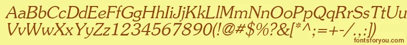 Czcionka Agsou16 – brązowe czcionki na żółtym tle