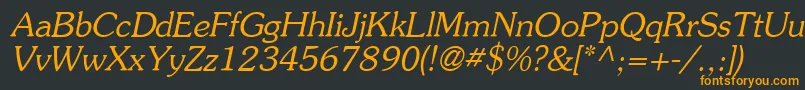 フォントAgsou16 – 黒い背景にオレンジの文字