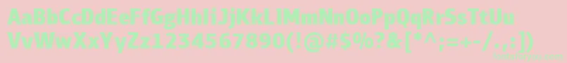 Police PfbulletinsansproBlack – polices vertes sur fond rose