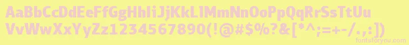 PfbulletinsansproBlack Font – Pink Fonts on Yellow Background