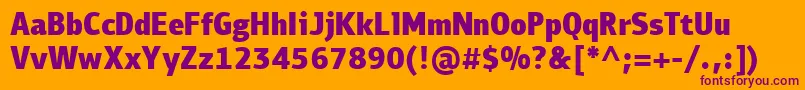 PfbulletinsansproBlack-Schriftart – Violette Schriften auf orangefarbenem Hintergrund