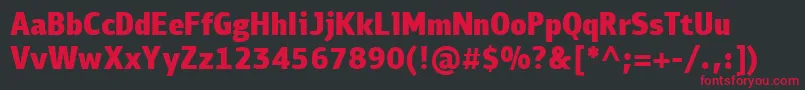 PfbulletinsansproBlack Font – Red Fonts on Black Background