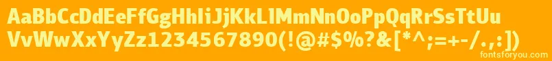 PfbulletinsansproBlack Font – Yellow Fonts on Orange Background
